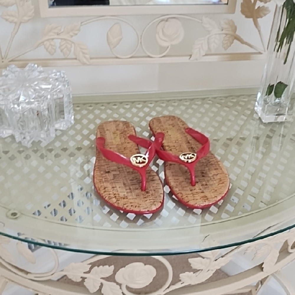 Michael Kors Red Cork Sandals